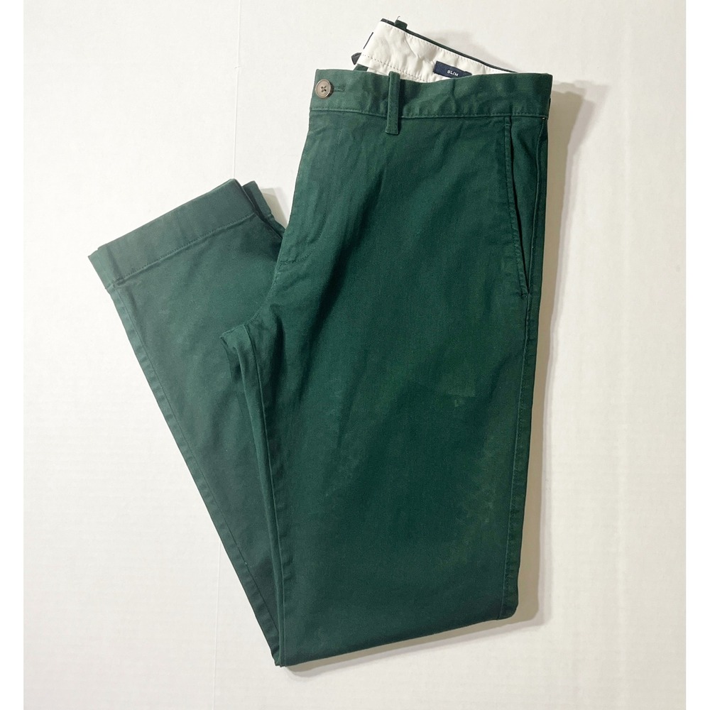 J.Crew Chinos Pants Mens 32x30 Green Slim Fit Stretch Academia Preppy Twill